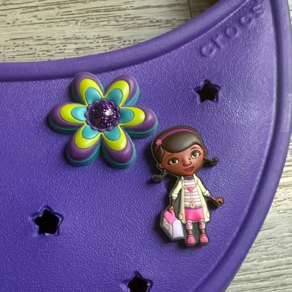 CROC Purple Kids Handbag with Colorful Chain